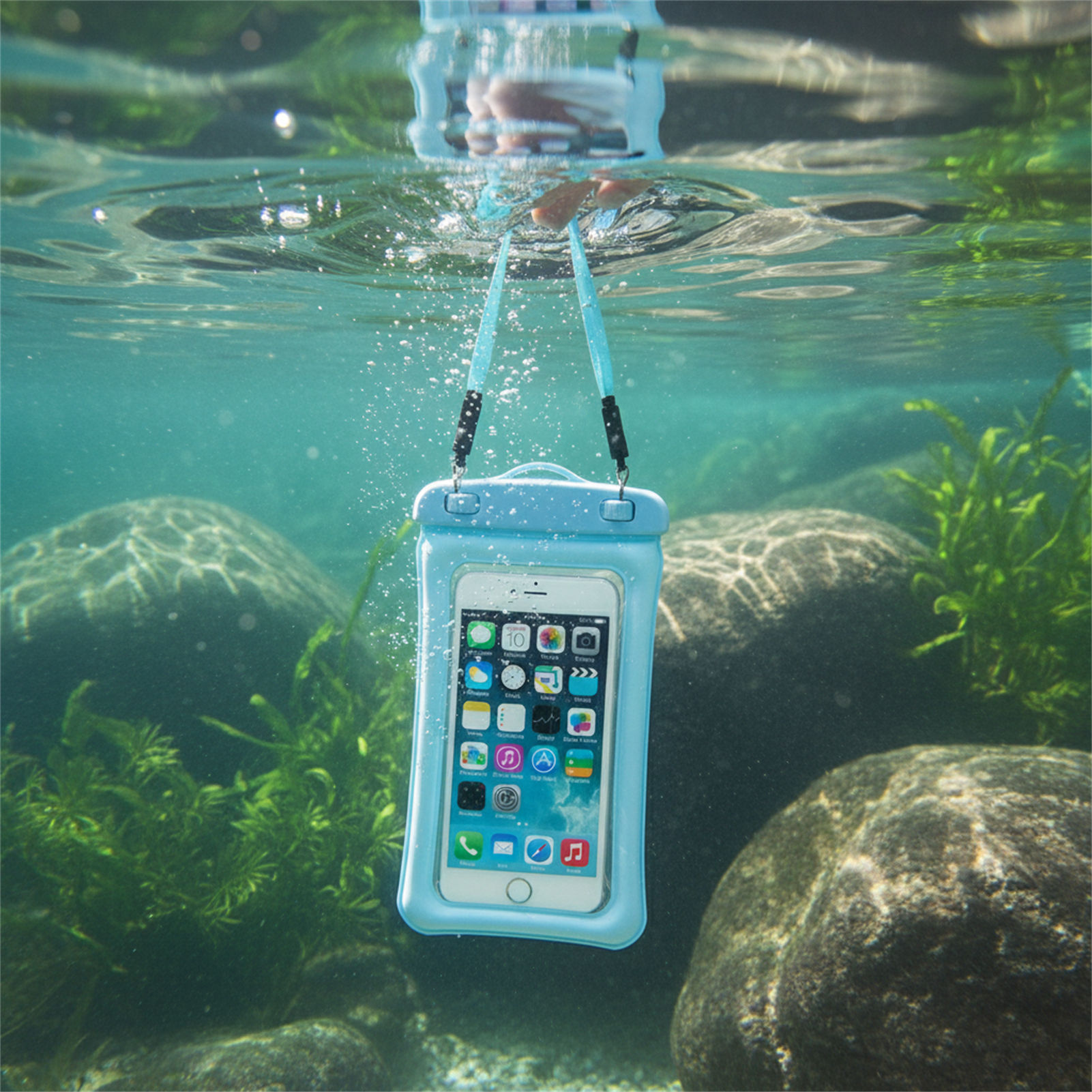 Women Bags Waterproof - Borsa Impermeabile per Telefono Blu e