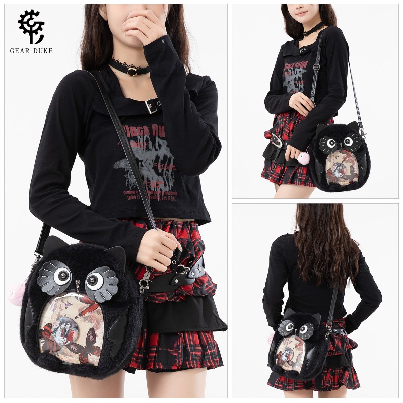 Women Bags Collection - Borsa a tracolla Y2K Goth Black