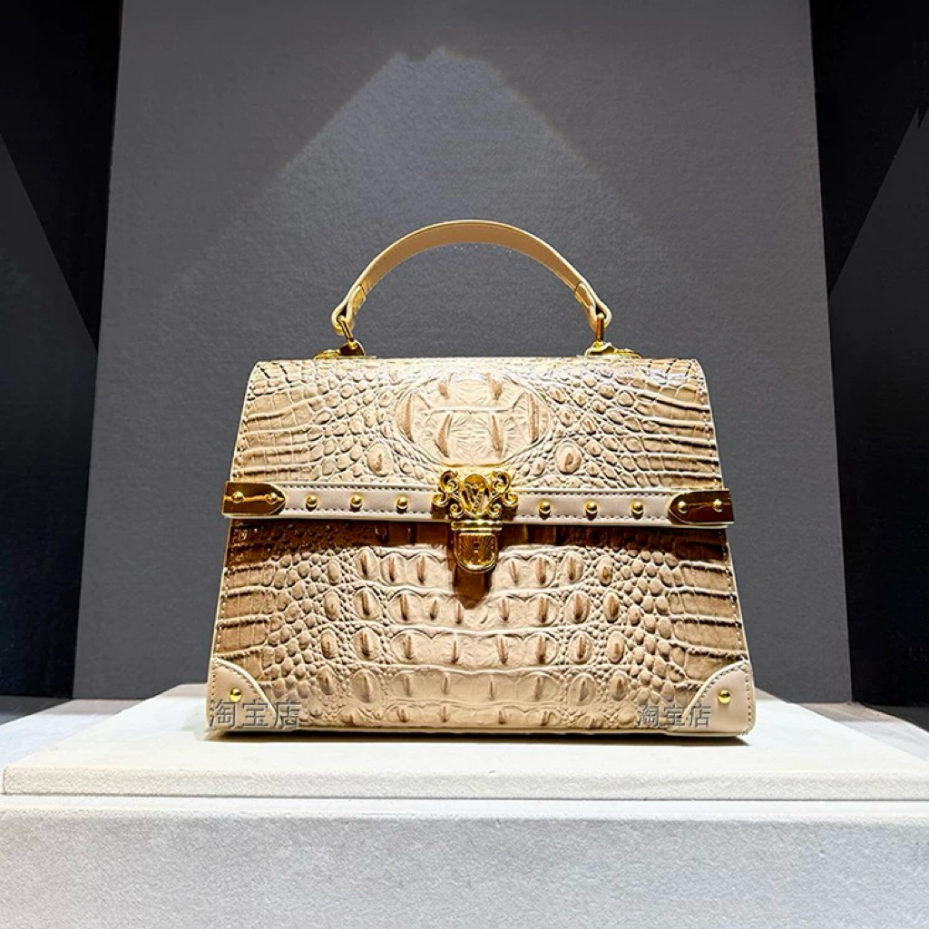 Women Bags Branded Sale - Borsa a mano con stampa coccodrillo