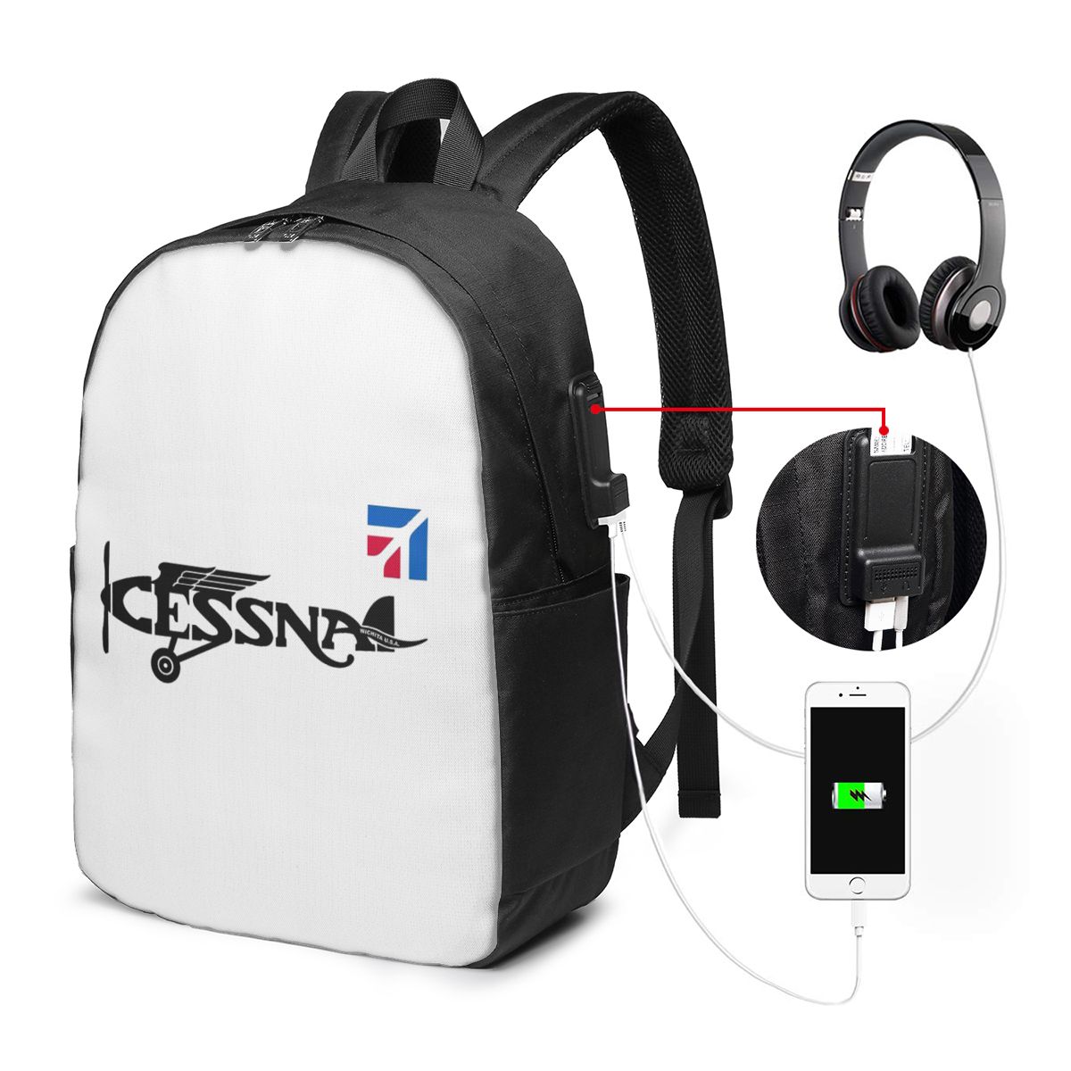 Zaino con logo Cessna, borsa d - Women Bags For Women recensione e prezzo