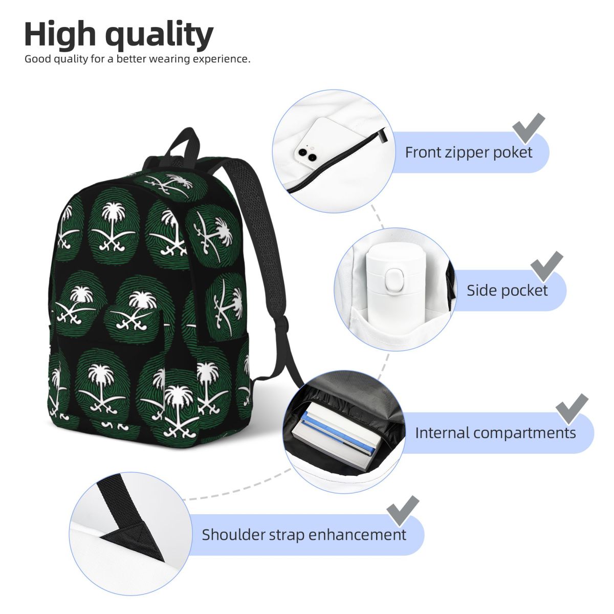 Zaino con bandiera KSA del Reg - Women Bags Ksa recensione e prezzo